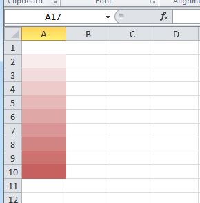 excel for mac 2015 gradient fill across multiple cells